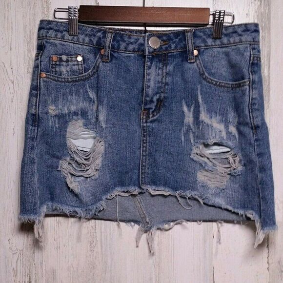 Signature Eight Medium Mini Denim Skirt - Picture 1 of 6